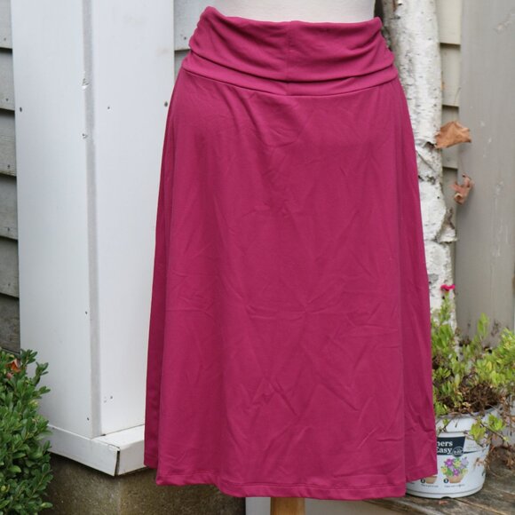 Eddie Bauer Pink Fold Over Waistband Poly Knit A-Line Athleisure Skirt Sz MEDIUM - Picture 6 of 8